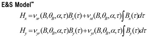 Relationship between B and H of the E & S model