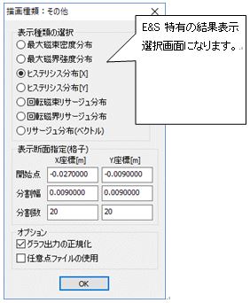 ヒステリシスやリサージュ波形の設定